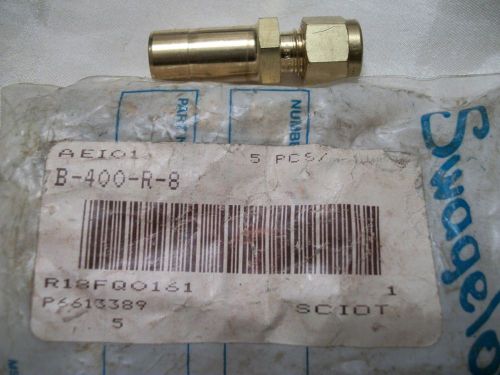 1 Lot of 4 Brass Swagelok B-400-R-8 Tube Reducer, 1/4 in. x 1/2 in. Tube OD