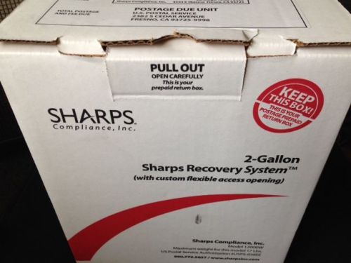 Sharps Compliance 2-Gallon Pre-Paid Disposal Container-Model 12000W