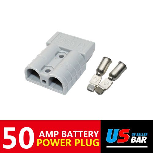 50A #10/12AWG Battery Quick Connector Plug Connect Disconnect Winch Trailer Grey