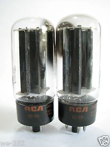2 matched 1972 RCA JAN-5U4GB tubes - Hickok TV7D tested@ 61/60, 62/61, min:40/40
