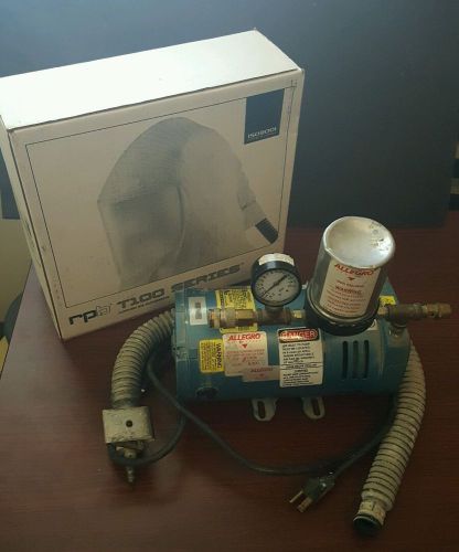 Allegro model a300 ambient air pump 1/4 hp used, with new t100 series respirator for sale