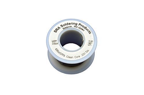 SRA Soldering Products No-Clean Flux Core Solder, 63/37 .031-Inch, 4 Ounce Spool