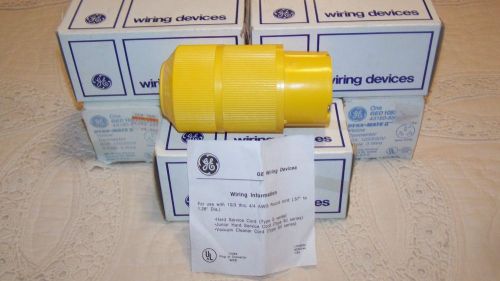 6 GE DYNA MATE II YELLOW CONNECTOR 50A 125/250V 3 POLE 3 WIRE GED 1053 NEW / BOX