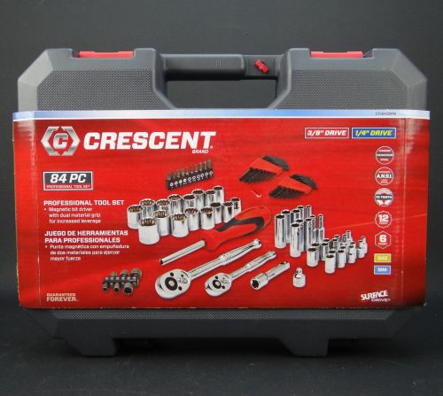 Crescent 84-piece 1/4&#034; and 3/8&#034; drive sae/metric mechanics socket set ctk84cmpm for sale