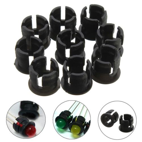 100pcs 5mm plastic led clip holder case panel bezel display cup mounting black for sale