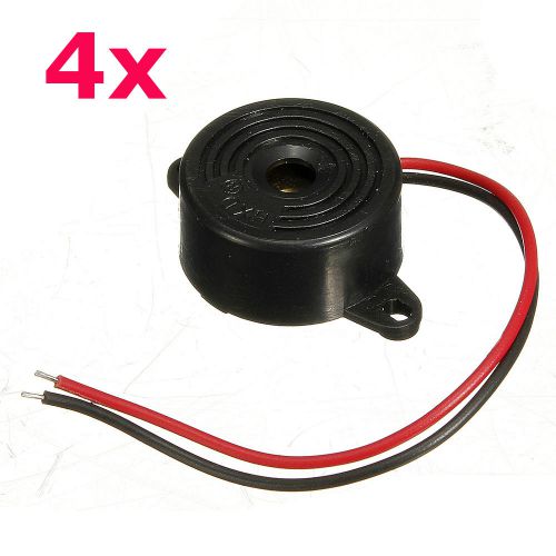 4Pcs Piezo Electronic Tone Buzzer Alarm With Mounting Holes  3-24V 12VDC