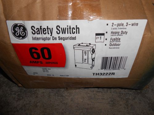Ge th3222r safety switch 60 amp 120/208 volt fusible n3r disconnect for sale