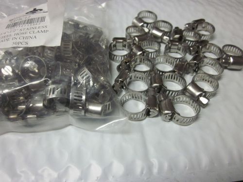 50pc 5/8&#034; clamp stainless steel hose clamps 3/8&#034; - 5/8&#034; goliath industrial tool for sale