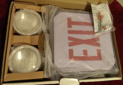 Exit sign for wet location led exit combo unit with red letter/battery backup for sale