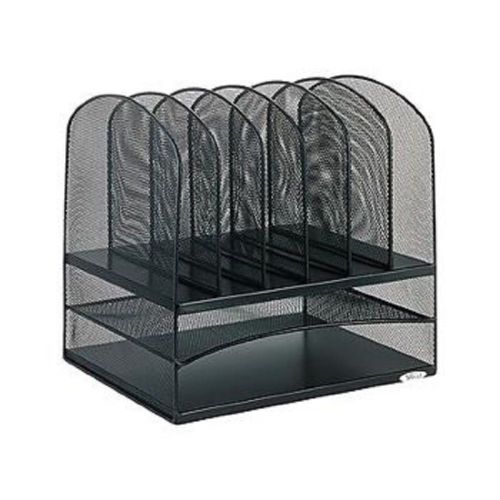 Steel mesh 8-section desk organizer 2-trays/6-dividers c247889 for sale
