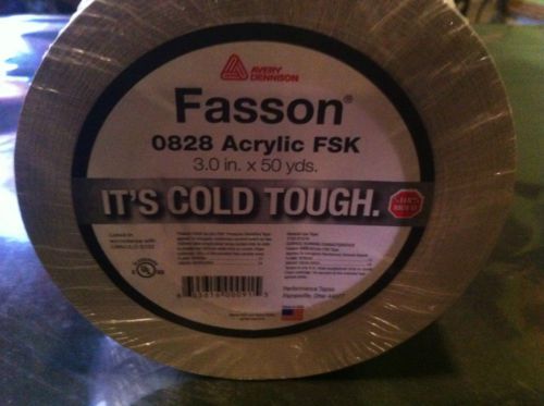 Fasson 0828 Acrylic FSK 3.0 in.x50 yrd. AVERY DENNISON IT&#034;S COLD TOUGH. STOPS MO