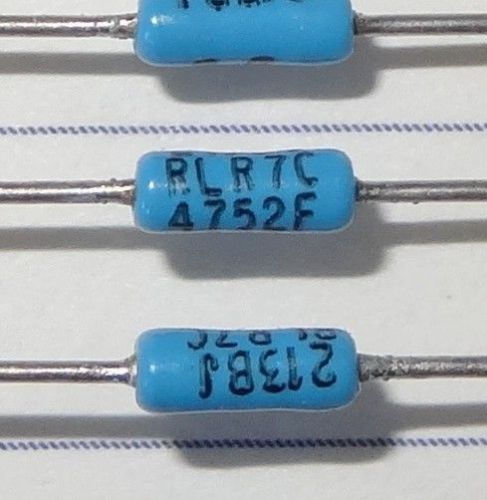 5 pcs 47.5k (47k5) ohm RLR7C type 1% 1/8W metal film resistors