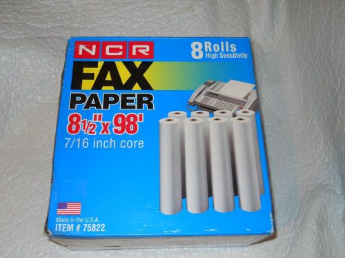 NCR Fax Paper # 75822 8 Rolls