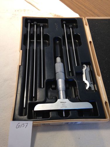 1 used mitutoyo 129-132, 0 - 6&#034; x .001&#034; depth micrometer 4&#034; base {g157} for sale