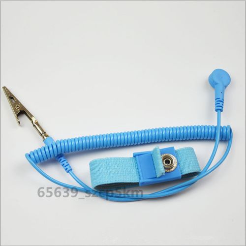 New anti static antistatic esd adjustable wrist strap band blue for sale