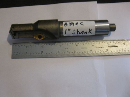 amec 1&#034;  shank stub drill.coolant thru with 3 new all carbide inserts.