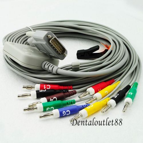 @ nihon kohden 10-lead shielded ekg cable banana 4.0 15 pins connector,k113b ca for sale