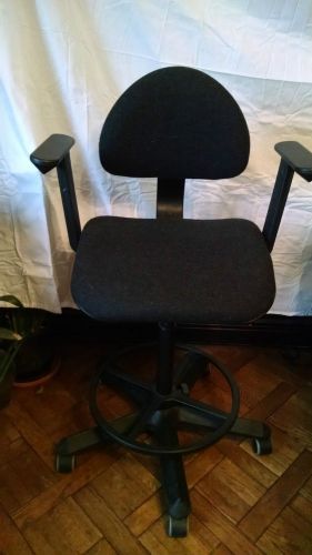 Black Drafting Swivel Chair with Armrests