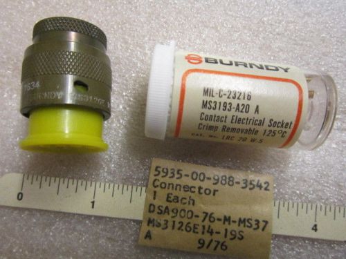 Burndy MS3126E14-19S, 19 pin Female Connector, compression type wire relief