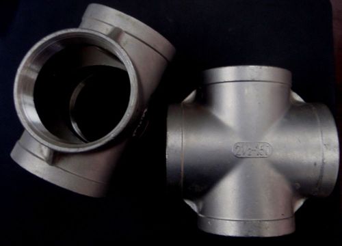 STAINLESS STEEL 4 WAY 2 1/2&#034; NPT PIPE CROSS UNION PIPE