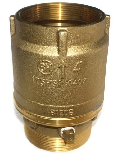 4&#034; female npt x male npt threaded swing check valve bronze body 175 psi for sale