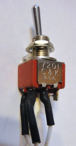 Switch Micro Toggle C&amp;K 7201 5A 125v, 2A 250v DPST .244 Diam x .350 shaft length