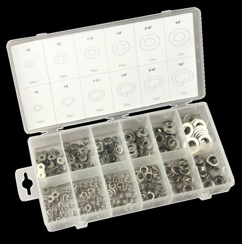 350 pcs stainless steel elastic pad gasket washer assortment kit set tools for sale