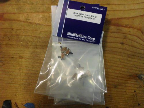 MINIATRONICS SUB MINIATURE SLIDE SWITCHES LOT OF 8 PACKS, 25 SWITCHES