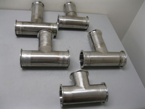 Lot (5) 3&#034; tri-clamp stainless steel sanitary tee d18 (1907) for sale