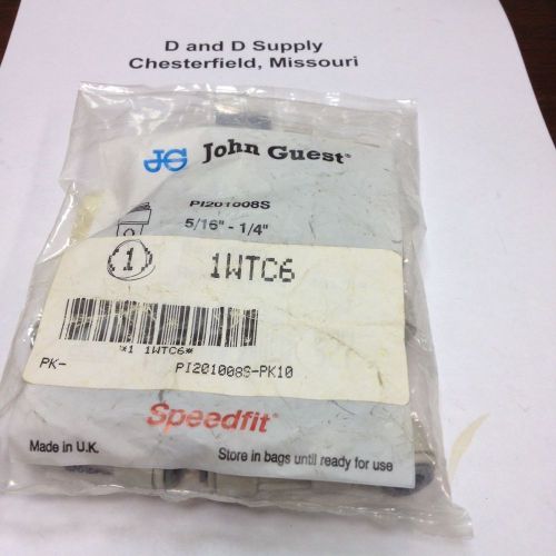 Bag of 10 john guest pi201008s-pk10 reducer unions, 5/16 x 1/4 in, gray, 1wtc6 for sale