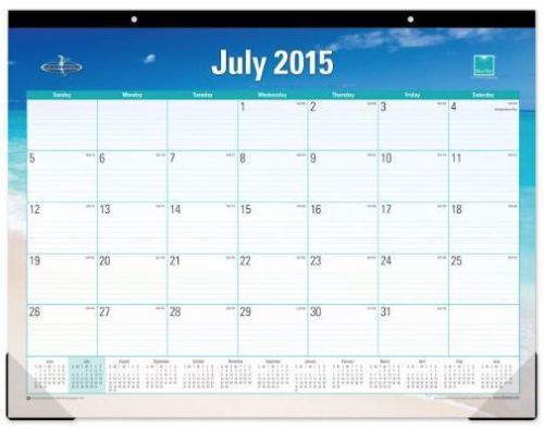 Blue Sky 2015-2016 Academic Year Desk Pad Calendar Endless Summer Collection