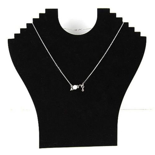 Black Velvet Bust Easel Necklace Pendant Chain Jewelry Display Holder Stand S31