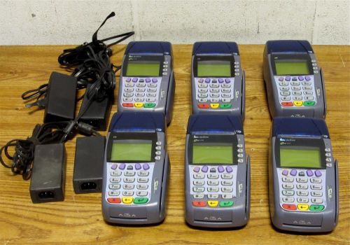 6 - verifone omni 3750 dual comm credit card terminals  for sale