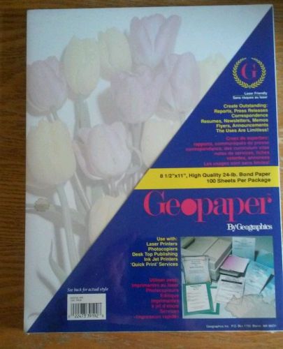 Geographics Geopaper GeoTulips Stationery 100 Sheets Pack Tulips Floral 24 lb