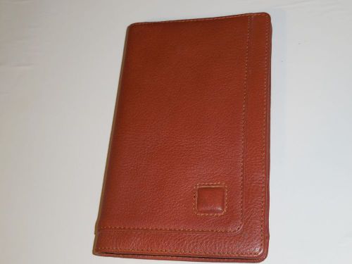 Vintage hofez top grain leather camel pebble cambridge planner checkbook for sale
