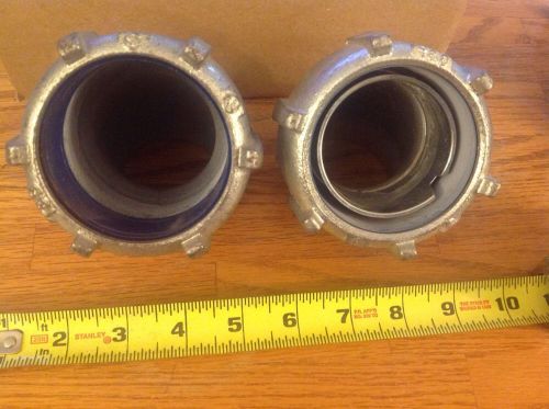 LOT OF 2) THOMAS &amp; BETTS 45 DEG 2&#034; LIQUID-TIGHT CONNECTOR (120)