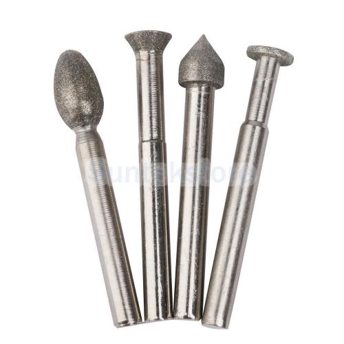 4x shank 6mm diamond coated sanding carving grinding head 10mm burrs bits for sale