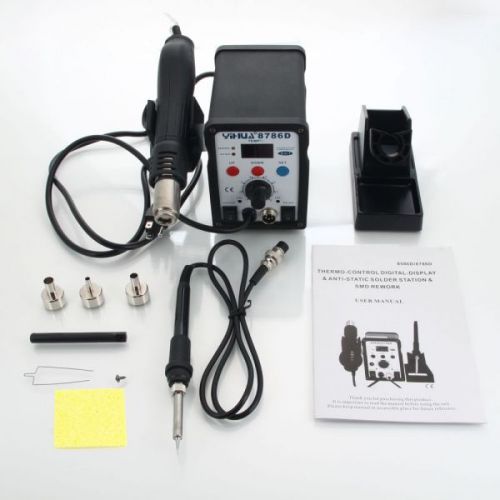 YiHUA-8786D 2-in-1 110V Soldering Station + Hot Fire Gun + Soldering Iron Kit