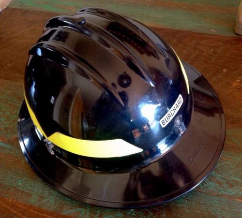 WILDFIRE Bullard Black Fire Helmet Firefighter Hardhat sz 6 1/2 - 8 Hard Boiled