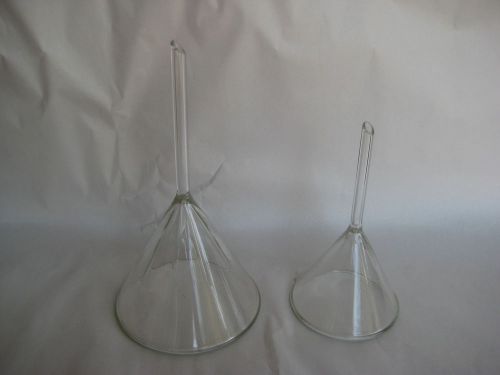 Pyrex funnels, 80  or 110 mm, each
