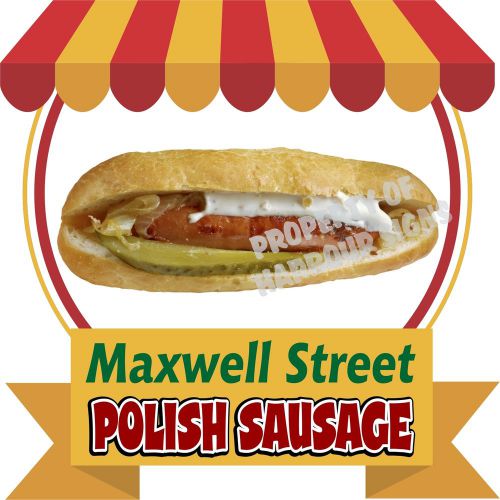 Maxwell Street Polish Sausage Hot Dogs Decal 14&#034; Food Truck Concession Cart