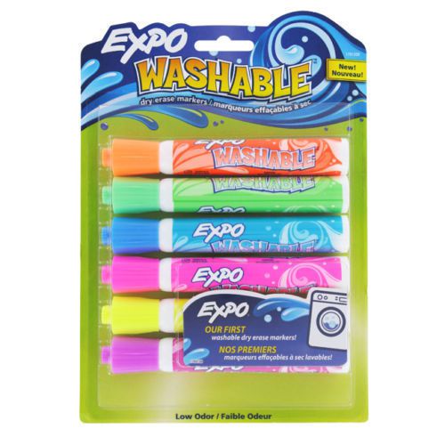 NEW 6 Expo Washable Low Odor Bullet Tip Dry Erase Markers (1761209)