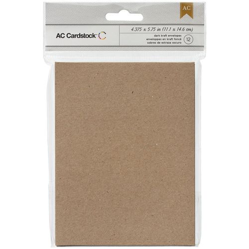 Kraft Envelopes A2 (4.375 Inch X 5.75 Inch) 12/Pkg-Dark 718813661584