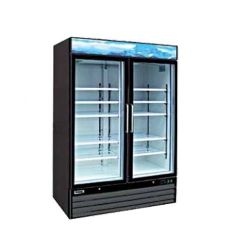 Entree EGD-2DF-48, 48 Cu.Ft. 2 Glass Doors Freezer with 8 Shelves, NSF-7, UL-471