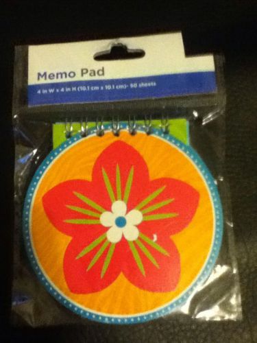 Spiral Flower Designed Memo Pad 4&#034; x 4&#034; / 50 SHEETS - Great Reminder Pad NIP