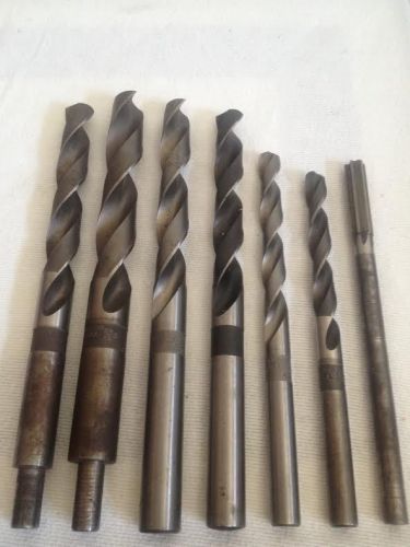 Lot of 7-Vintage UNION TWIST/HERCULES High Speed Drill Bits USA Made