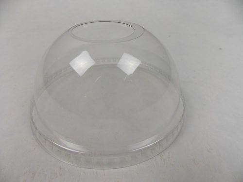 Clear Plastic Dome Lids Cold Cup Straw Spoon Hole Sundae Milkshake Case of 1000