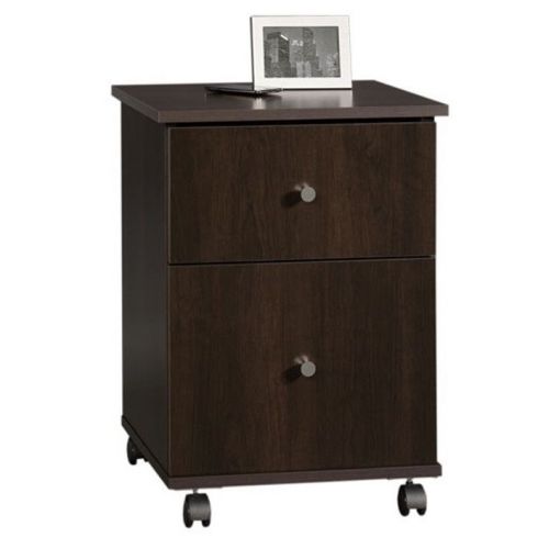 Cinnamon New Cherry Finish 2-Drawer Mobile File Cart Filing Cabinet