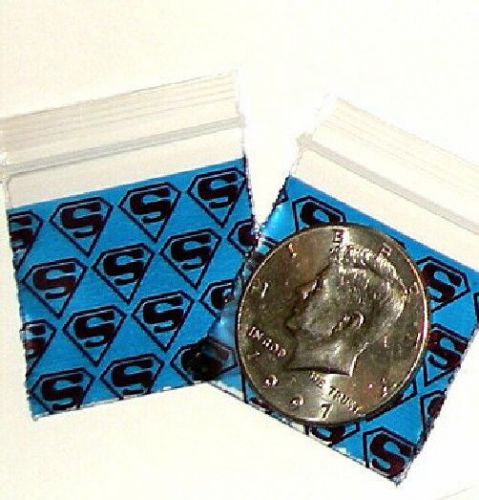 200 Mini Ziplock Bags Superman 1.5 x 1.5 inch Apple reclosable baggies  1515