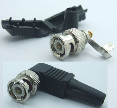 100 sets Right Angle BNC Plug male Video plug for TV CCTV Surveillance Cameras